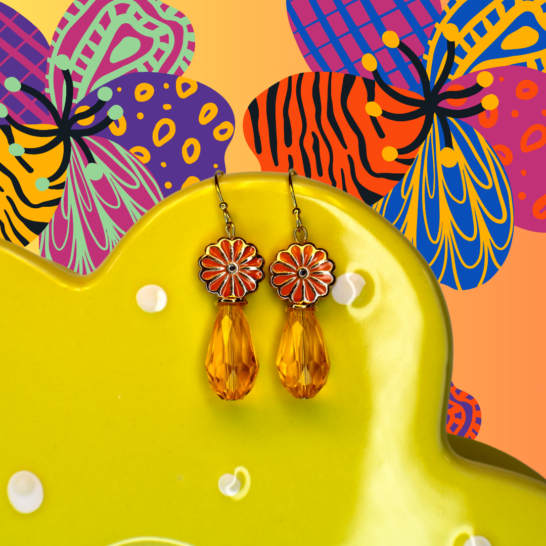 Earrings Teardrop Crystal