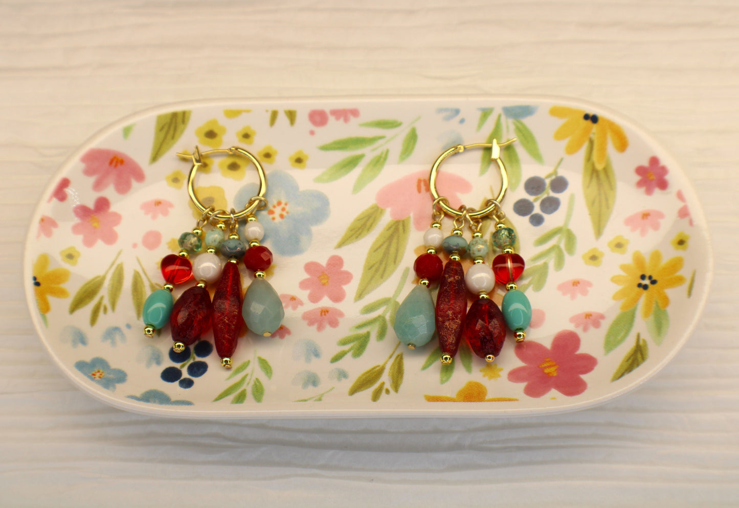 Gemstone Czech Earrings