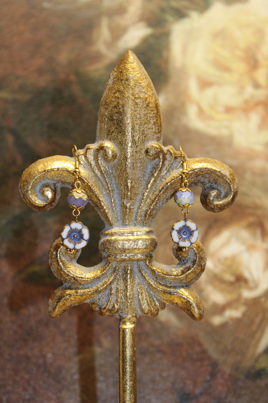 Lilac Hibiscus Earrings