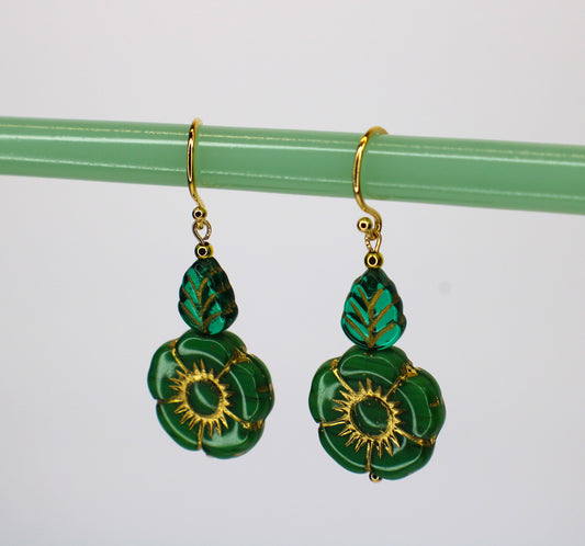 Earrings Czech Glass Flower