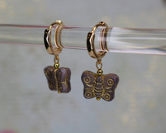 Czech Glass Butterfly Earrings