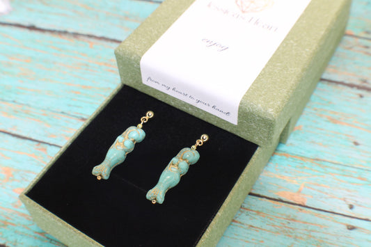 Personalized Earrings, Czech Mermaid Earrings Personalized Jewelry, Colors to choose from, Fast Shipping, gift, Gift for mom