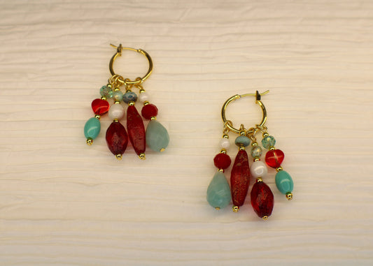 Gemstone Czech Earrings