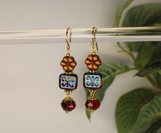 Long Floral Earrings